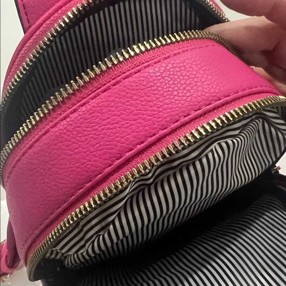 Pink Quilted Vegan Sling Bag - Picture 8 of 9